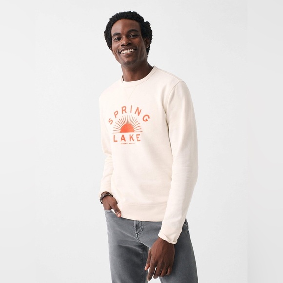 Faherty Men’s Spring Lake Long-Sleeve Terry Crewneck size large - Picture 2 of 6